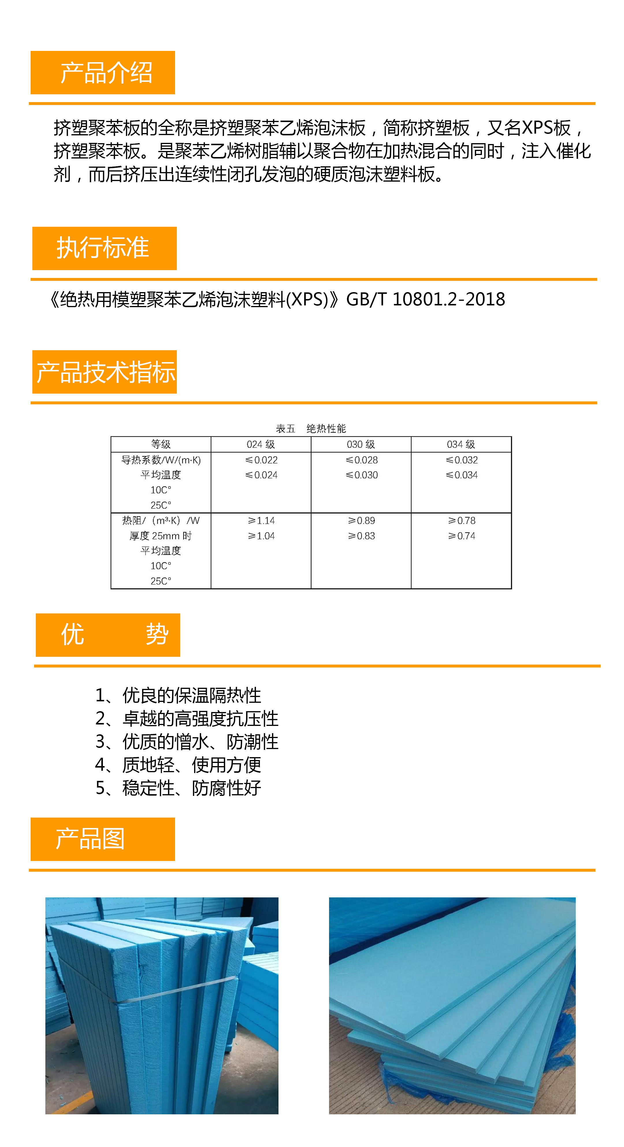 绝热用挤塑聚苯乙烯泡沫塑料（XPS）